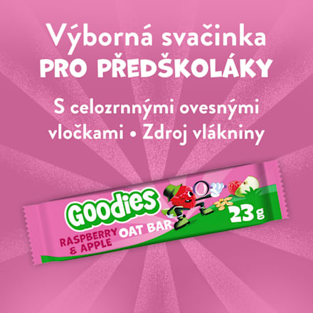 ovesná tyčinka s příchutí malina a jablko Goodies