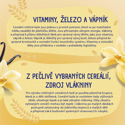 mléčná krupicová kaše na dobrou noc Vanilka Sunar