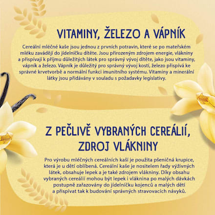 mléčná krupicová kaše na dobrou noc Vanilka Sunar