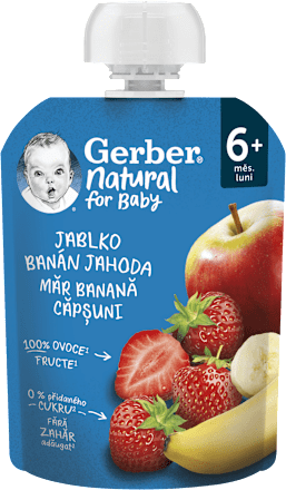 příkrm v sáčku jahoda, jablko & banán Gerber Natural