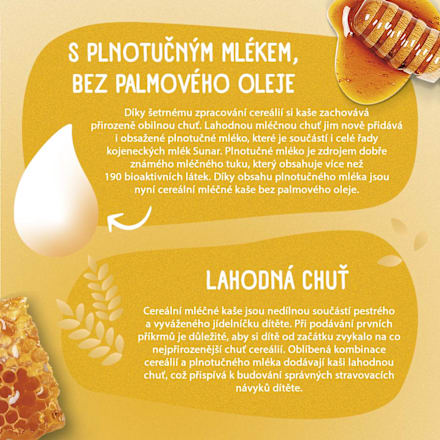 mléčná krupicová kaše na dobrou noc Medová Sunar