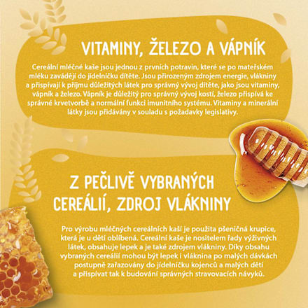 mléčná krupicová kaše na dobrou noc Medová Sunar