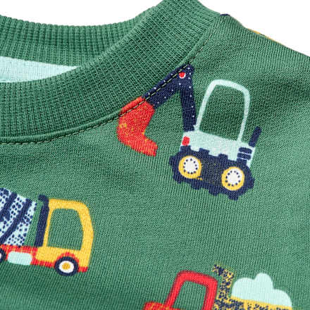 Sweatshirt mit Baustellen-Muster, grün, Gr. 92 ALANA