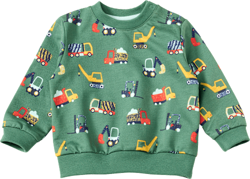 Sweatshirt mit Baustellen-Muster, grün, Gr. 74 ALANA