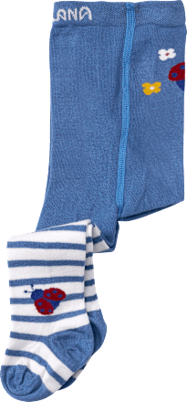 Strumpfhose mit Marienkäfer-Motiv, blau & weiß, Gr. 86/92 ALANA