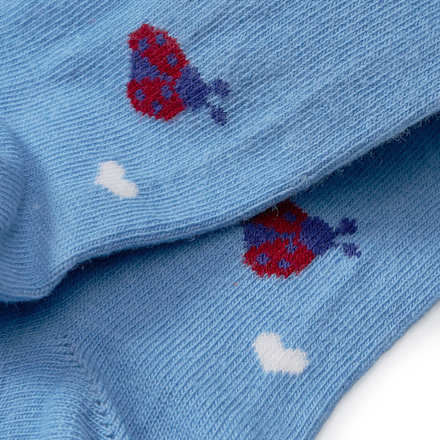 Strumpfhose mit Marienkäfer- & Herz-Muster, blau, Gr. 110/116 ALANA