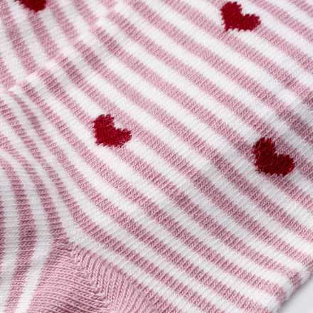 Strumpfhose mit Ringeln & Herz-Muster, rosa, Gr. 122/128 ALANA