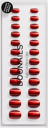 Künstliche Nägel Press Ons Extra Short Square Red Cateye Doonails