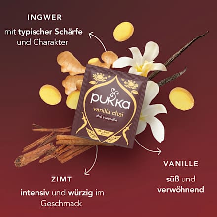 Kräutertee "Vanilla Chai" mit Zimt, Ingwer & Vanille (20 Beutel) pukka