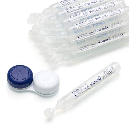 Kombilösung Einmaldosis für weiche Kontaktlinsen, mit Kontaktlinsenbehälter (15x10 ml) VISIOMAX