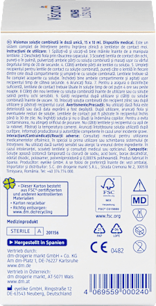 Kombilösung Einmaldosis für weiche Kontaktlinsen, mit Kontaktlinsenbehälter (15x10 ml) VISIOMAX