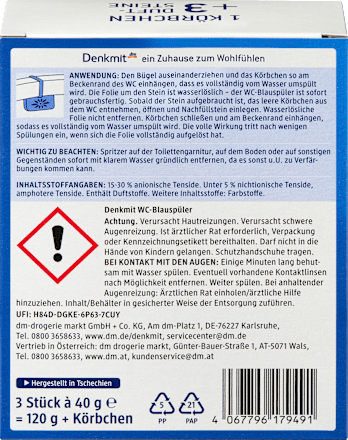 WC-osvežilec Blauspüler, obešanka in 3 polnila Denkmit