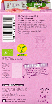 Bio „Francia fekete ribiszke” gyümölcstea, 20 filter dmBio