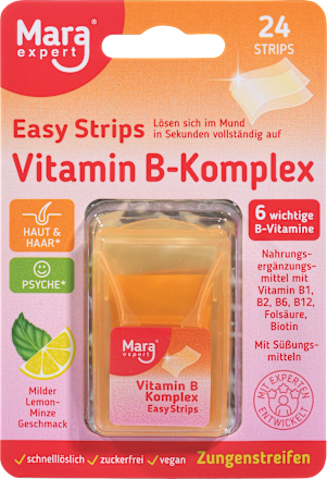 Vitamin B kompleks v lističih z okusom limone in mete Mara