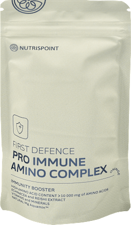 Kompleks za imunski sistem z aminokislinami, vitamini in minerali s sladili - okus pomaranča NUTRISPOINT