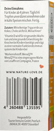 Tropfen Vitamin D3 & K2 Kids Nature Love