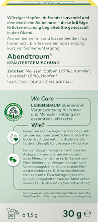 Kräutertee "Abendtraum" (20 Beutel) LEBENSBAUM