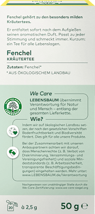 Kräutertee Fenchel (20 Beutel) LEBENSBAUM