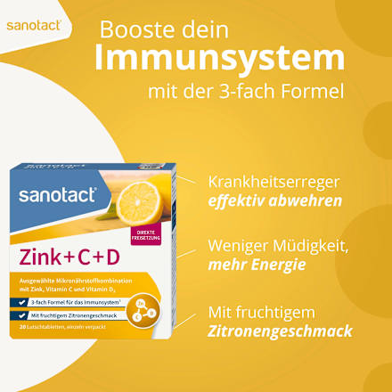 Zink + C + D Lutschtabletten 20 St. sanotact