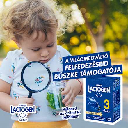 LACTOGEN 3 JUNIOR Vaníliás ízű Tejalapú italpor vitaminokkal és ásványi anyagkkal 12hó+ Nestlé
