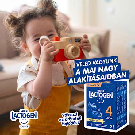 LACTOGEN 4 JUNIOR Vaníliás ízű Tejalapú italpor vitaminokkal és ásványi anyagokkal 2év+ Nestlé