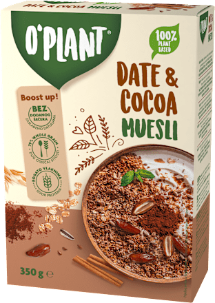 Müsli s datuljama i kakaom O'PLANT