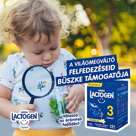 LACTOGEN 3 JUNIOR Vaníliás ízű Tejalapú italpor vitaminokkal és ásványi anyagokkal 12 hó+  Nestlé
