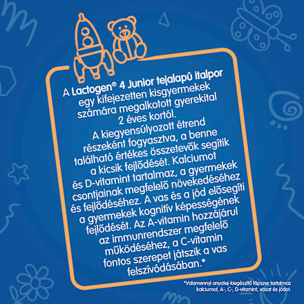 LACTOGEN 4 JUNIOR Tejalapú italpor vitaminokkal és ásványi anyagokkal 2év+ Nestlé LACTOGEN