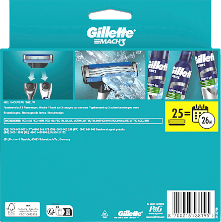 Rasierklingen, Mach3 Gillette