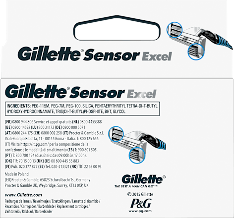 Rasierklingen, Sensor Excel Gillette