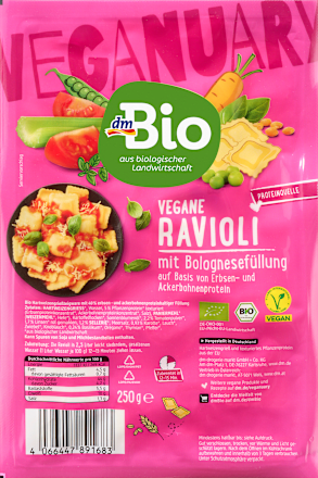 Vegan ravioli alla bolognese  dmBio