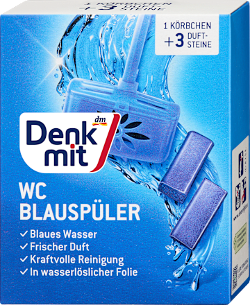 WC blok modrý + košíček 3x40 g Denkmit