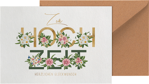 Grußkarte Hochzeit Blumen CACTUS