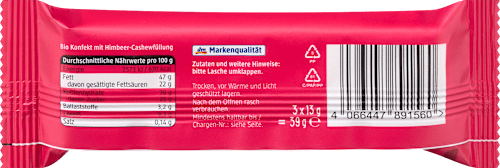 Cups vegane al cioccolato con ripieno di lamponi e anacardi bio dmBio