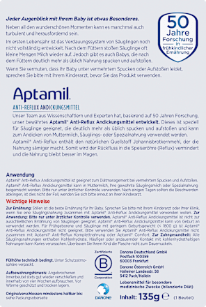 Spezialnahrung Anti-Reflux Andickungsmittel von Geburt an Aptamil