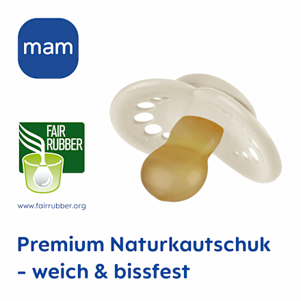 Schnuller Original Kautschuk, creme/nude, 6-16 Monate mam