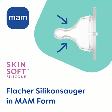 Babyflasche aus Glas Feel Good türkis, von Geburt an, 170 ml   mam