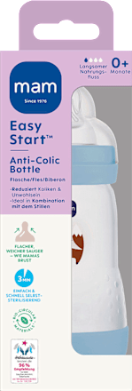 Babyflasche Easy Start Anti-Colic, blau, von Geburt an, 260 ml mam