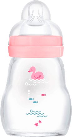 Babyflasche aus Glas Feel Good rosa, von Geburt an, 170 ml mam