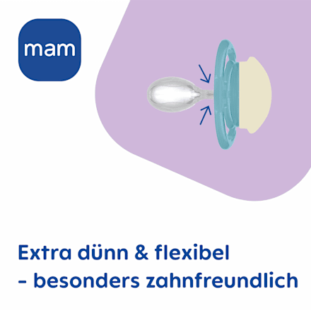 Schnuller Perfect Night Silikon, blau, 6-16 Monate mam