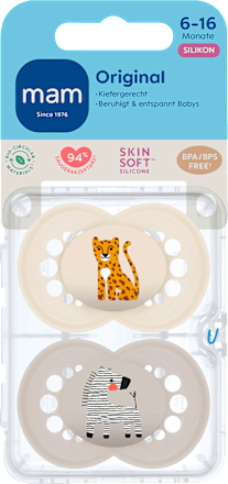 Schnuller Original Silikon, creme/nude, 6-16 Monate mam