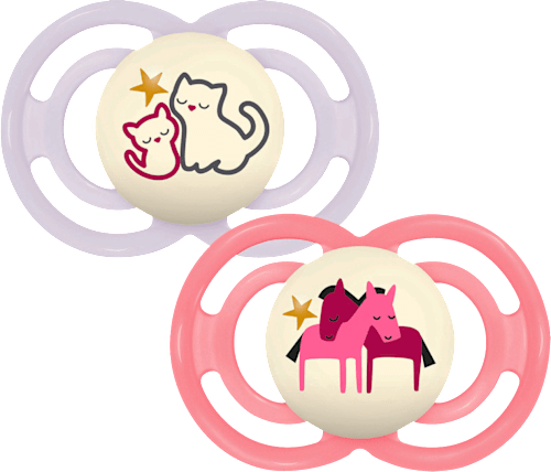 Schnuller Perfect Night Silikon, lia/rose, 6-16 Monate mam