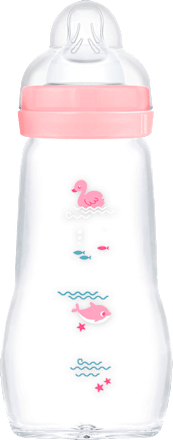 Babyflasche aus Glas Feel Good rosa, von Geburt an, 260ml  mam