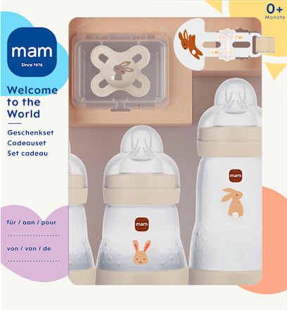 Geschenkset Welcome to the world beige 5 tlg, von Geburt an mam