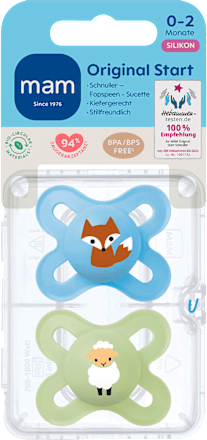 Schnuller Original Start Silikon, blau/grün, 0-2 Monate  mam