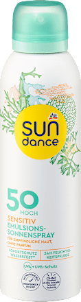 Loțiune solară spray pentru piele sensibilă SPF50 SUNDANCE