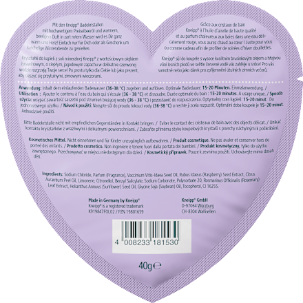 Kryształki do kąpieli z soli mineralnej Pozdrowienia prosto z serca Kneipp