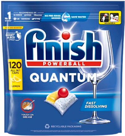 Detergent tablete pentru mașina de spalat  vase quantum Lemon Finish