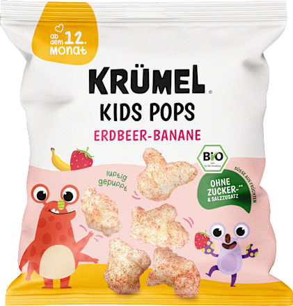 Kindersnack Kids Pops Erdbeer-Banane ab dem 12. Monat KRÜMEL