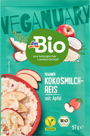 Bio vegán kókusztejes tejberizs almával dmBio